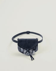 Front shot of Kilim Belt Bag in Black