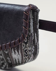 Detail shot of Kilim Belt Bag in Chocolate