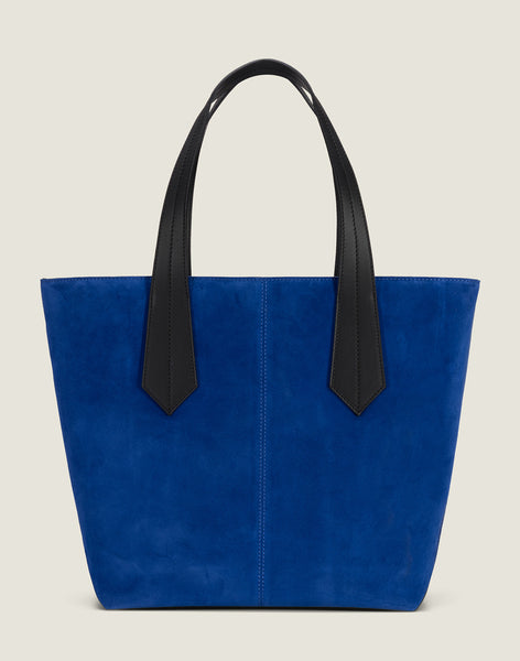 Tab Tote Mini in Blue Suede