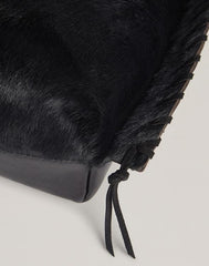 Detail of fringe of Everyday Tote in Black