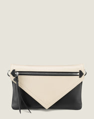 Front shot of earable Wallet Belt Bag with Chain Strap in Vanilla Black