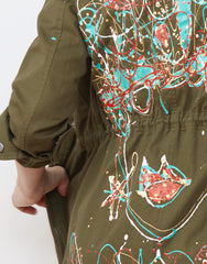 Detail shot of Handpainted Army Jacket