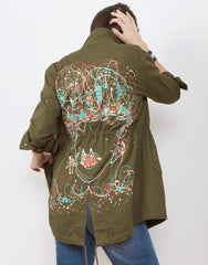 Back shot of Handpainted Army Jacket