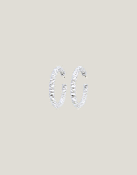 Front shot of Zaria Earrings in White