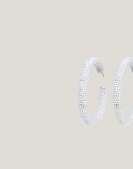 Detail shot of Zaria Earrings in White