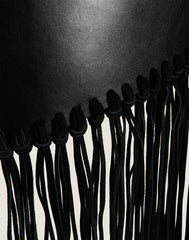 Detail shot of Cascade Fringe Belt in Black