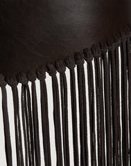 Detail shot of Cascade Fringe Belt in Chocolate