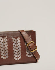 Side shot of Laced Up Zip Top Belt Bag in Chocolate