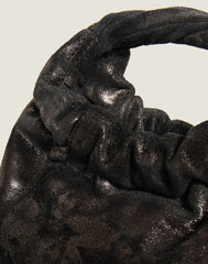 Detail shot of Twist Handle Mini with Chain Strap in Black Metallic 